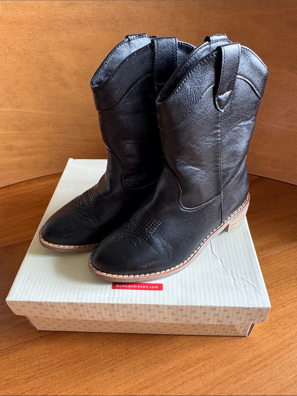 Kids Black Western Boots - Classic Cowboy Style
